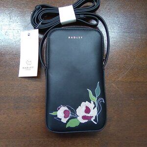 Radley London Black Wild Roses Small Crossbody